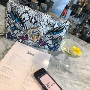 Express White & Black Snake Print Pursue